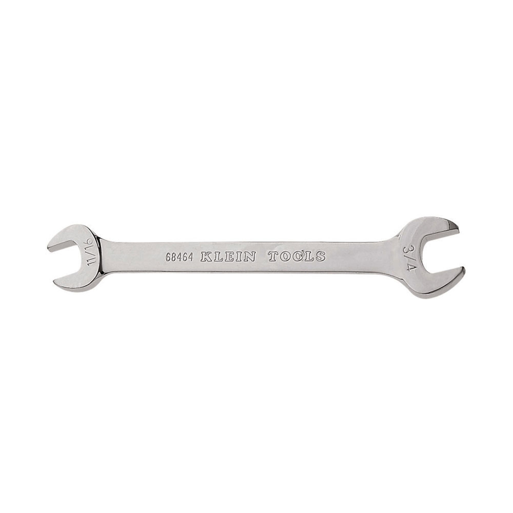 Klein Tools, Open-End Wrench 11/16in. and 3/4in. Ends, Model# 68464